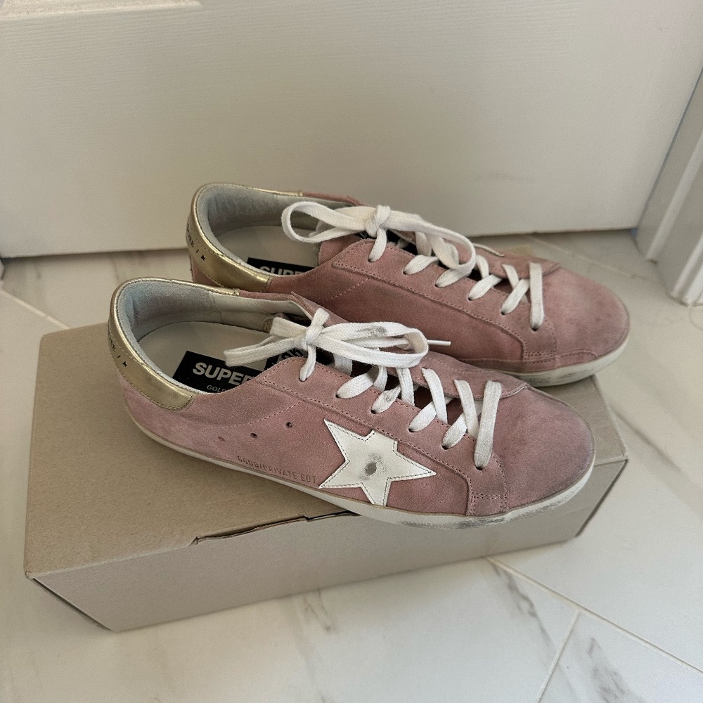 Golden Goose Sneakers - Superstar - Pink Suede & White Leather Size 38